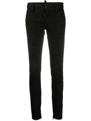 Hög midja skinny fit-jeans Dsquared2 svart