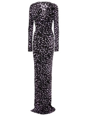 Dlouhé šaty s potlačou s leopardím vzorom Tom Ford