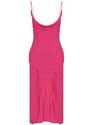 Plisované midi šaty Dion Lee růžové