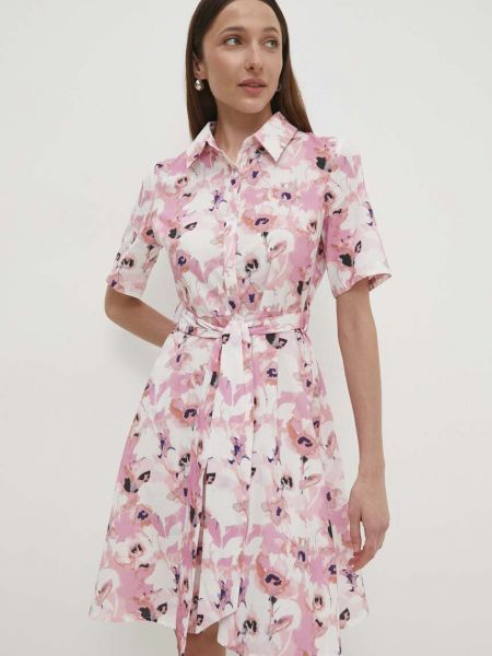 Sukienka mini bawełniana Answear Lab różowa