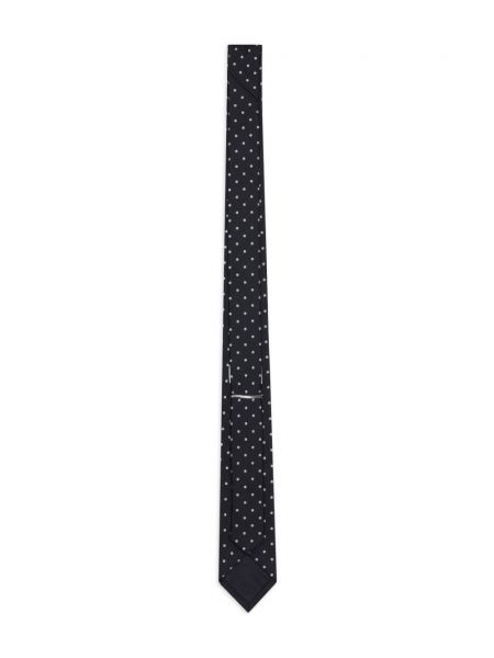 Jedwabny krawat w grochy żakardowy Saint Laurent