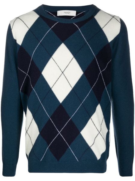 Jersey de tela jersey con estampado de rombos Pringle Of Scotland azul