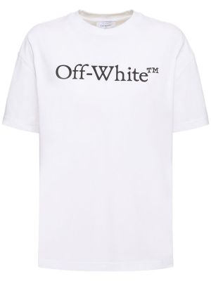 Tricou din bumbac cu imagine Off-white alb