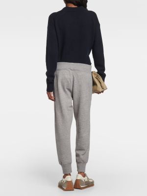 Pantaloni tuta di cotone in jersey Polo Ralph Lauren grigio