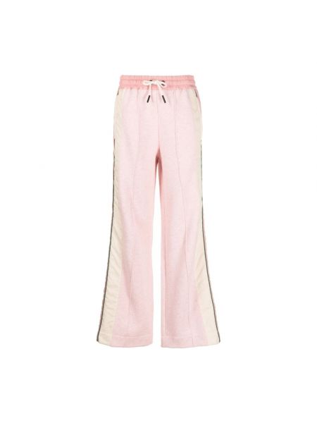 Spodnie sportowe w paski Moncler różowe