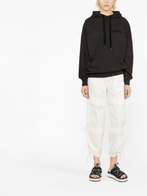 Brīva piegriezuma kapučdžemperis ar apdruku Isabel Marant melns