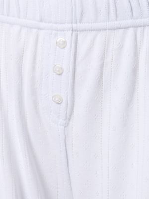 Pantalones de algodón bootcut Cou Cou blanco