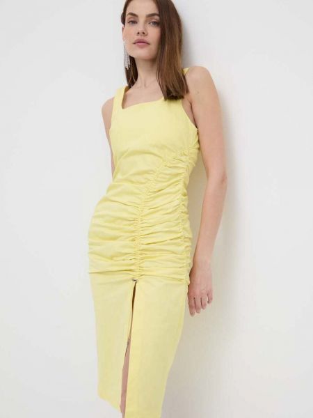 Sukienka mini dopasowana Karl Lagerfeld żółta