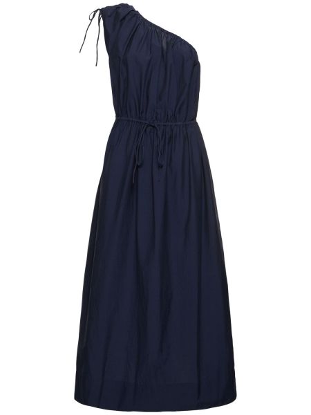 Robe mi-longue en coton asymétrique Soeur bleu