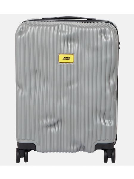 Серый чемодан в полоску Crash Baggage