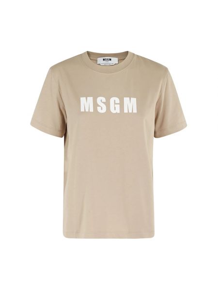 Koszulka bawełniana relaxed fit Msgm beżowa