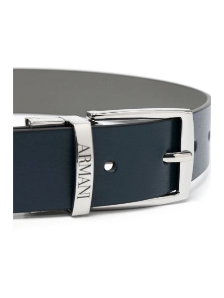 Cinturón de cuero Emporio Armani azul