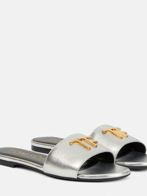 Sandale din piele Tom Ford argintiu