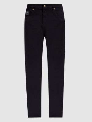 Черные прямые джинсы с вышивкой Versace Jeans Couture