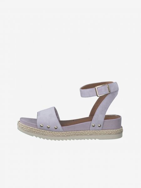 Kožené sandály Tamaris fialové