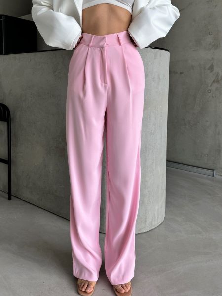 Kalhoty s vysokým pasem Laluvia růžové