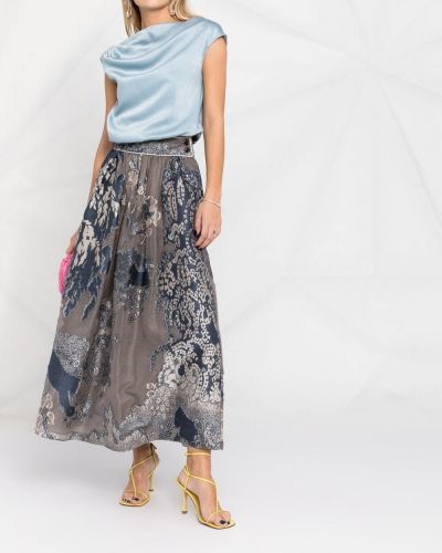 Falda de flores con estampado Giorgio Armani gris