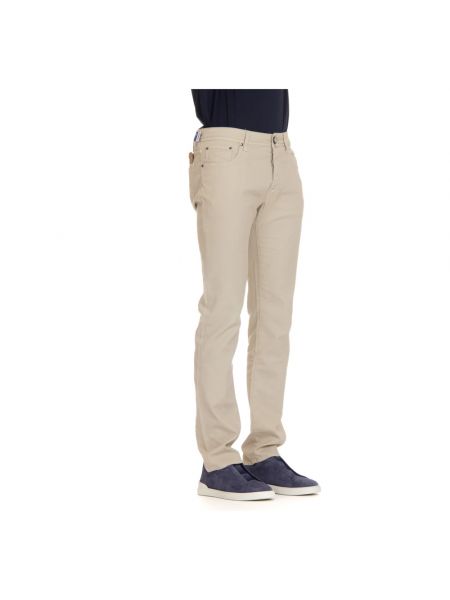 Pantalones chinos de lino de algodón con bolsillos Jacob Cohen beige