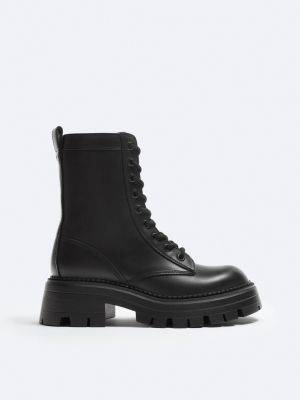 Ботинки на шнуровке Zara черные