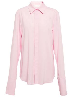 Hedvábná košile Sportmax růžová