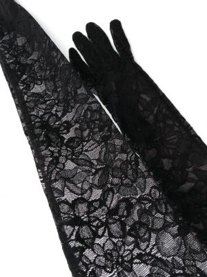 Spitzen geblümt handschuh Versace schwarz
