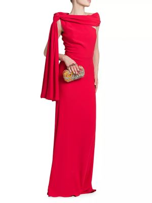 Вечернее платье из крепа Alexander Mcqueen красное