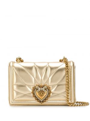 Bolsa con apliques con corazón Dolce & Gabbana dorado