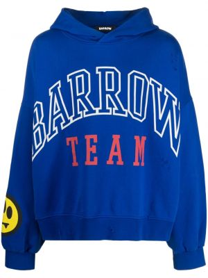 Raštuotas medvilninis džemperis su gobtuvu Barrow mėlyna