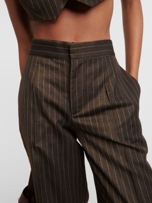 Spodnie wełniane relaxed fit Jean Paul Gaultier brązowe