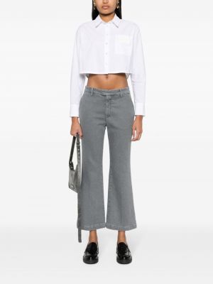 Zvonové džíny s nízkým pasem Closed šedé