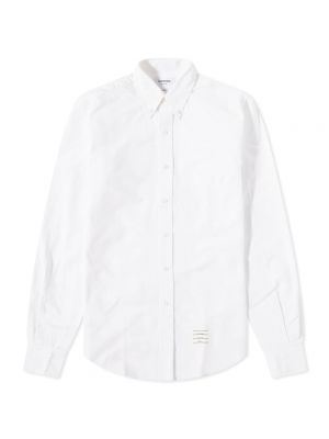 Пуховая рубашка на пуговицах Thom Browne белая