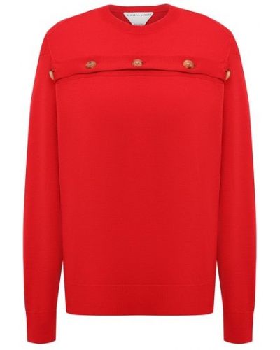 Шерстяной пуловер Bottega Veneta - Красный