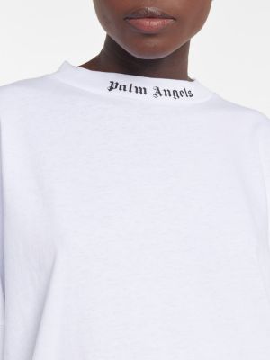 Kokvilnas t-krekls džersija Palm Angels balts