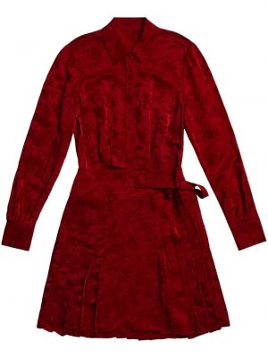 Sukienka mini żakardowa plisowana Jason Wu czerwona