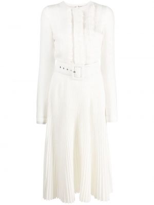 Sukienka midi plisowana Ermanno Scervino biała
