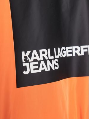 Priliehavá džínsová bunda Karl Lagerfeld Jeans oranžová
