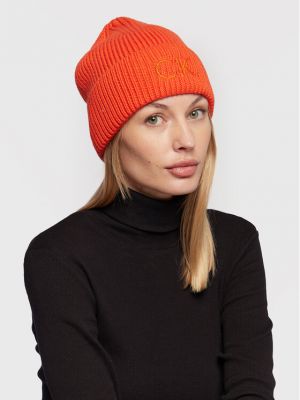 Čiapka Calvin Klein oranžová