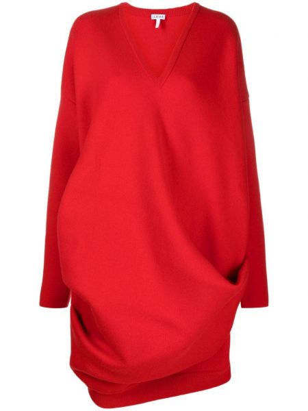 Maksi haljina s draperijom Loewe crvena