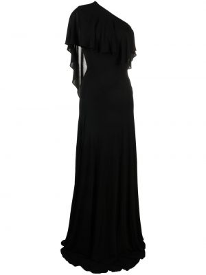 Βραδινό φόρεμα ντραπέ Roberto Cavalli μαύρο