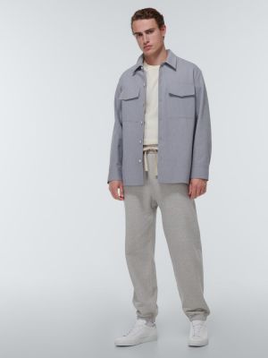 Pantaloni tuta di cotone Jil Sander grigio