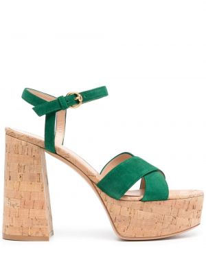 Sandale cu platformă Gianvito Rossi verde