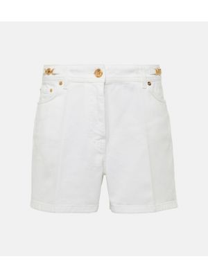 Shorts di jeans Versace bianco