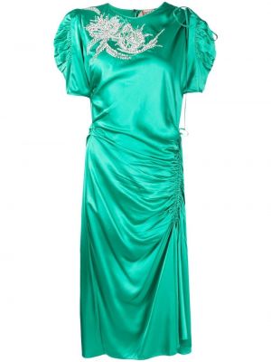 Drapírozott szatén ruha N°21 zöld