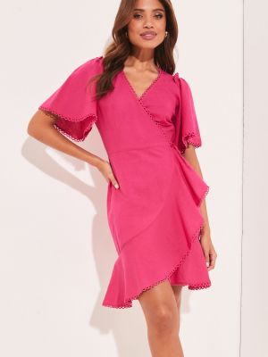 Платье мини с коротким рукавом Lipsy розовое