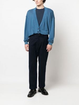 Bavlněné rovné kalhoty Studio Nicholson modré