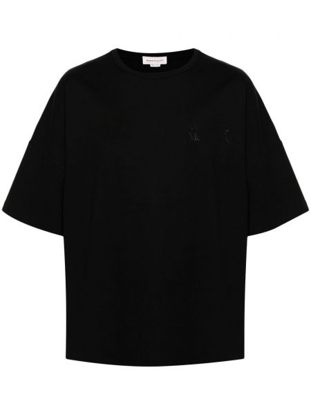 Kokvilnas t-krekls ar apdruku Alexander Mcqueen melns
