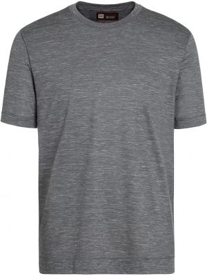 Camiseta de punto de cuello redondo Z Zegna gris