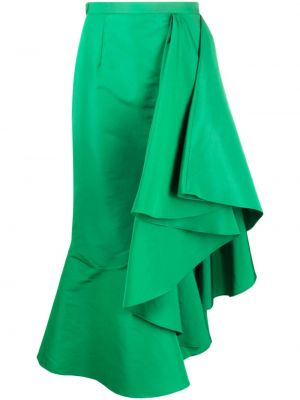 Asymetrické midi sukně Alexander Mcqueen zelené