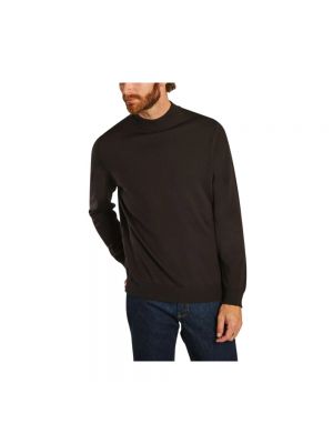 Sweter wełniany z wełny merino Nn07 brązowy