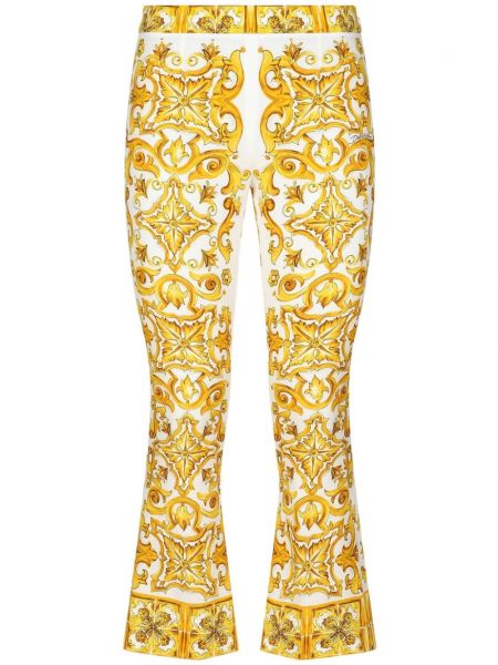 Světlicové kalhoty s potiskem Dolce & Gabbana